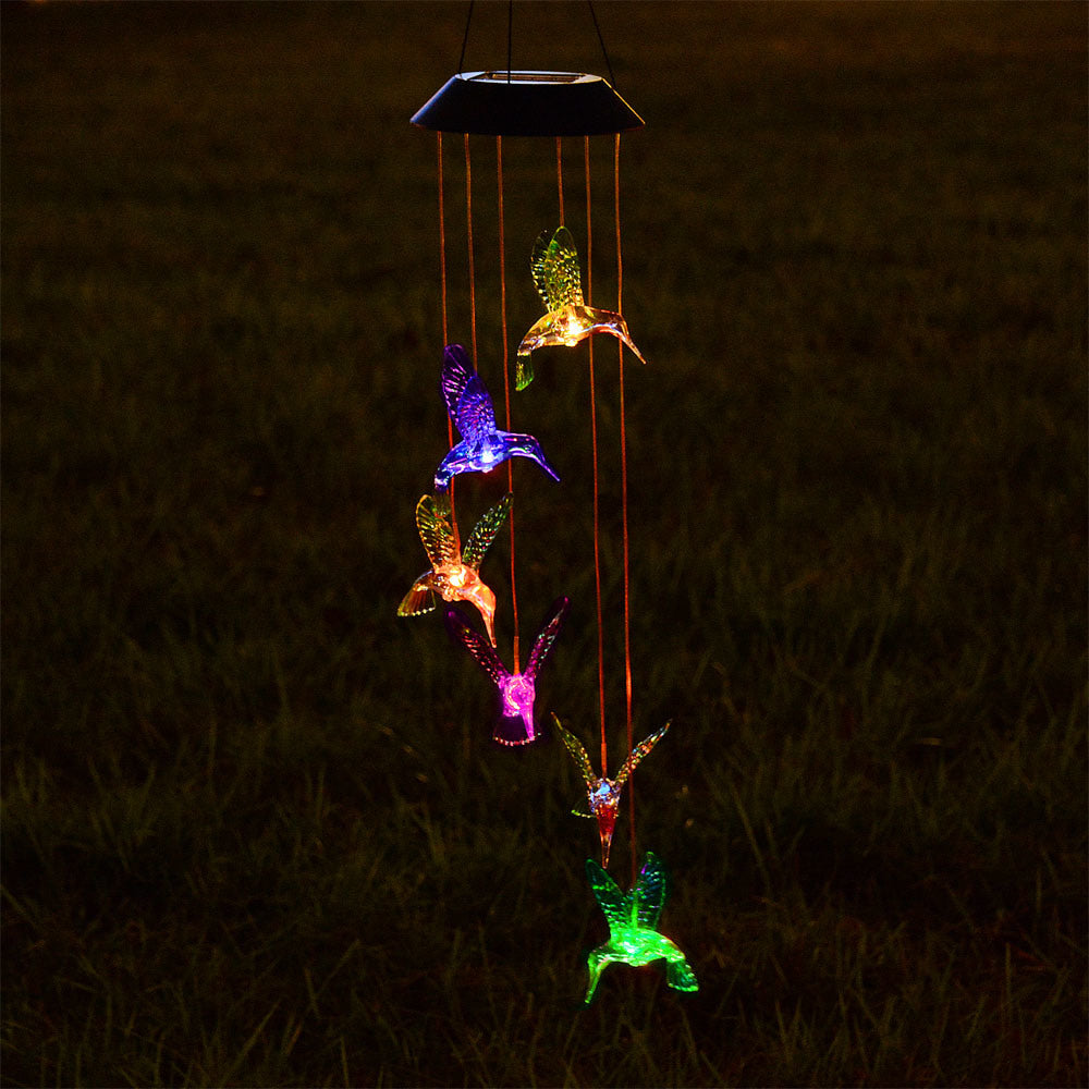 Hummingbird Solar LED Wind Chimes