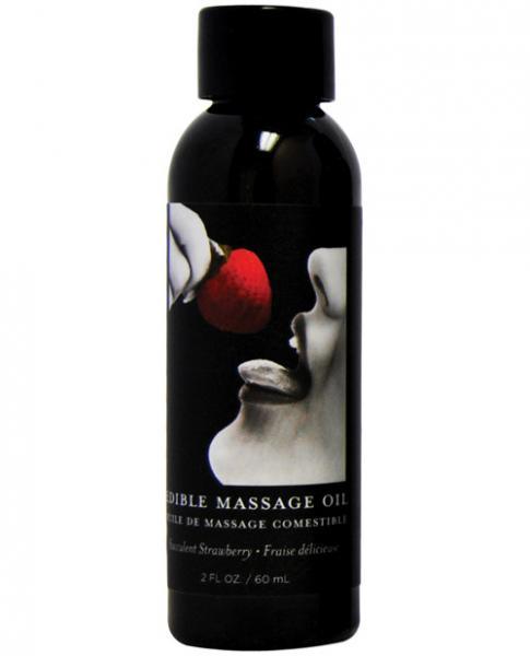 Earthly Body Edible Massage Oil Strawberry 2oz