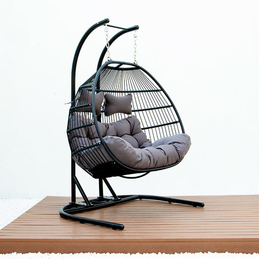 Folding Double Swing Chair w/Cushion