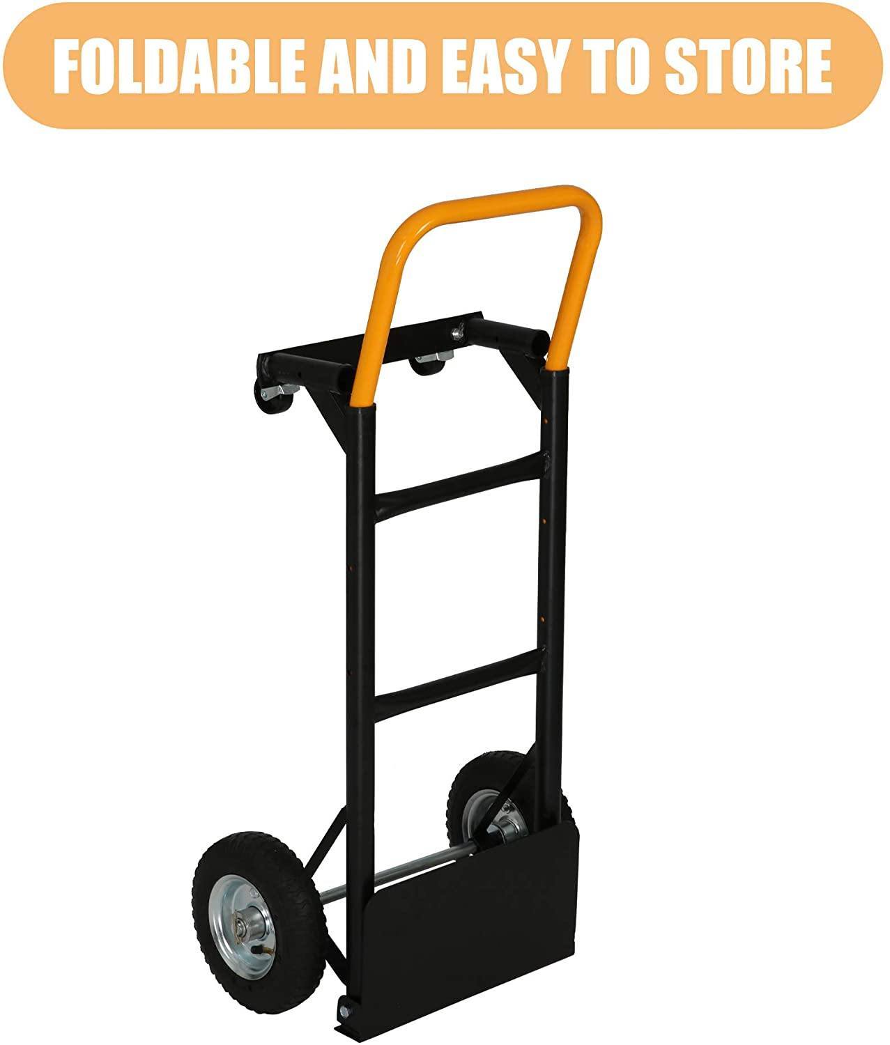 Convertible Hand Truck Dual Purpose 2 Wheel Dolly with 2 Swivel Wheels-330 Lbs