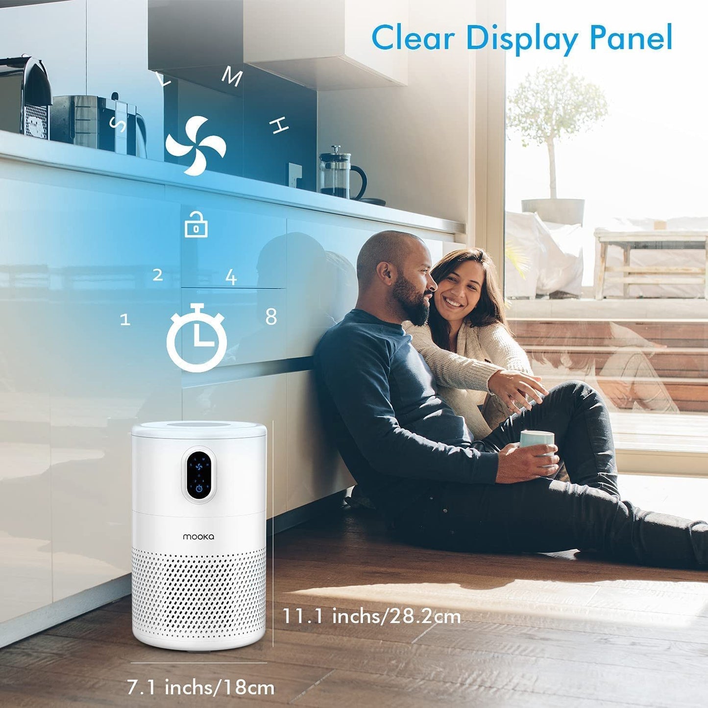 True HEPA Air Purifier for Large Room Up To 430ft², Remove Allergens, Ozone Free, Night Light