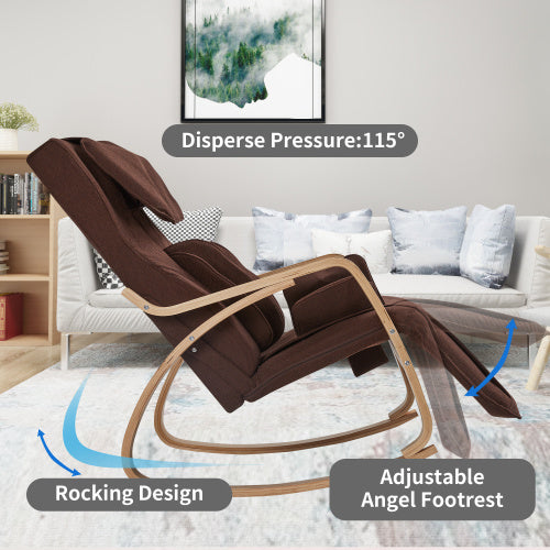 Full Massage Function-Air pressure-Rocking Chair (Brown)