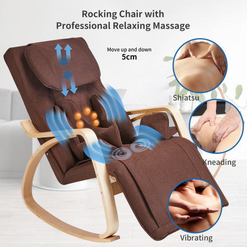 Full Massage Function-Air pressure-Rocking Chair (Brown)