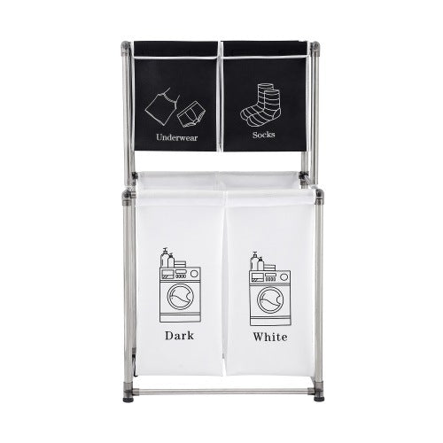 Laundry Hamper 2 Tier w/ 4 Removable Bags