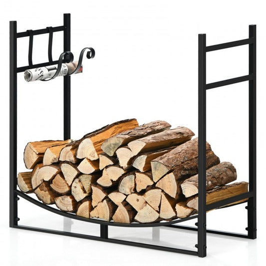 33 Inch Firewood Rack w/Removable Kindling Holder