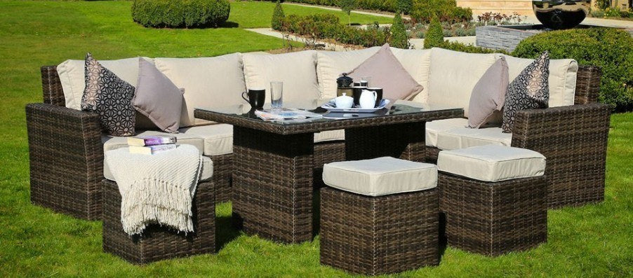 7-Piece Outdoor Rattan/Wicker Sofa Set, Brown (DC)