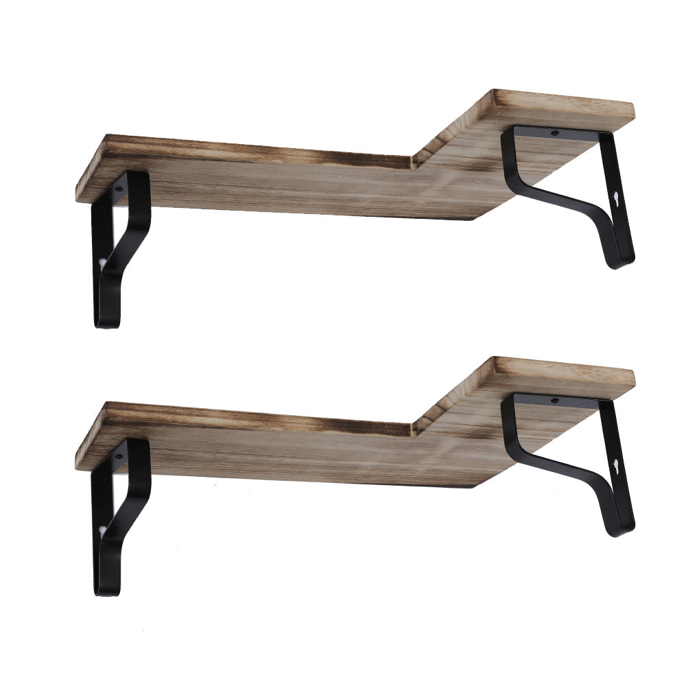 Corner Wall Shelves Rustic Wood Corner Floating Shelves for Bedroom Living Room Bathroom Kitchen Set of 2 RT