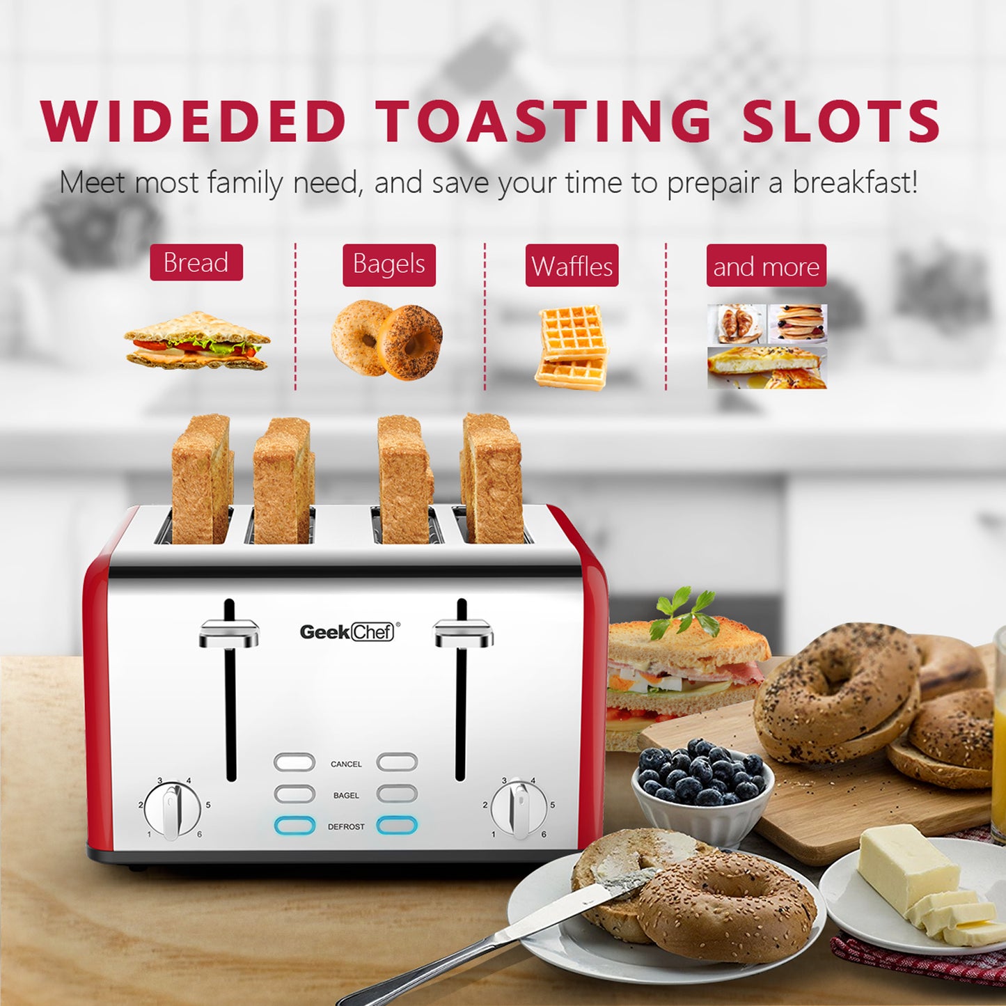 4-Slice Stainless Steel Toaster