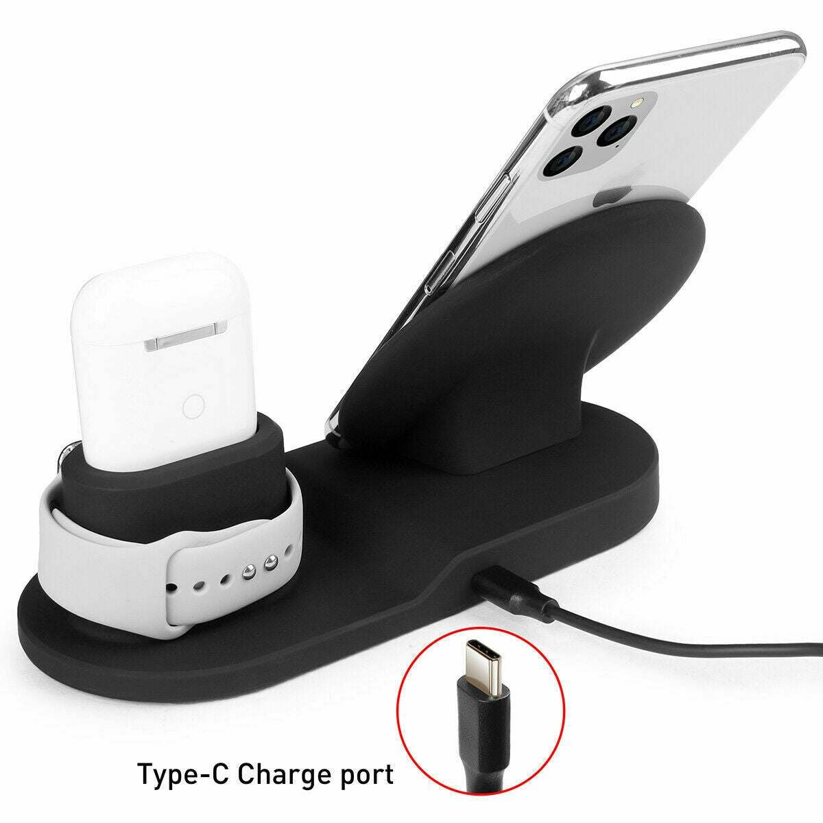 Products Wireless Fast Charge Stand Dock 3in1 Phone Charging Watch Ear Pods Charger Samsung Galaxy S9+ iPhone XS Wire Less 8 5 Core WCR 3