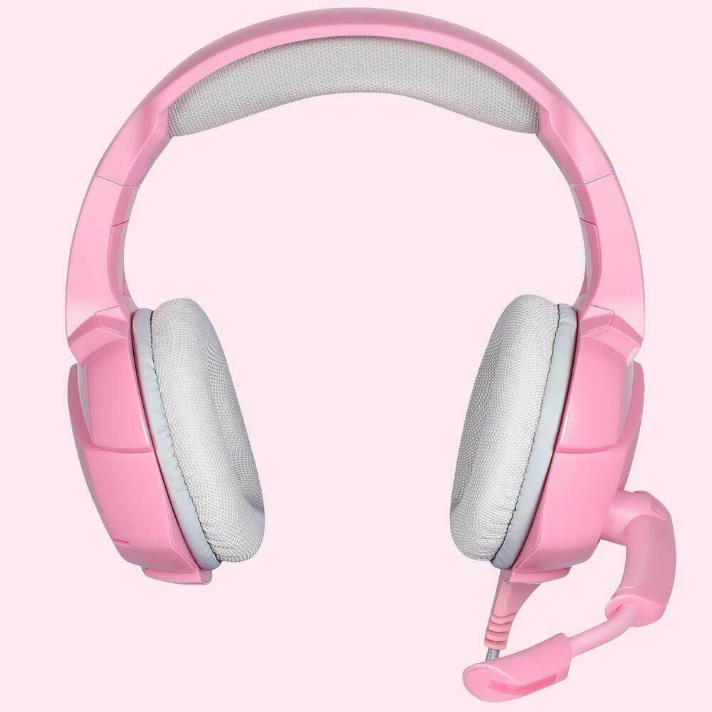 K5 Pink Gaming Headset for PS4 Xbox One PC Laptop with Noise Cancelling Mic