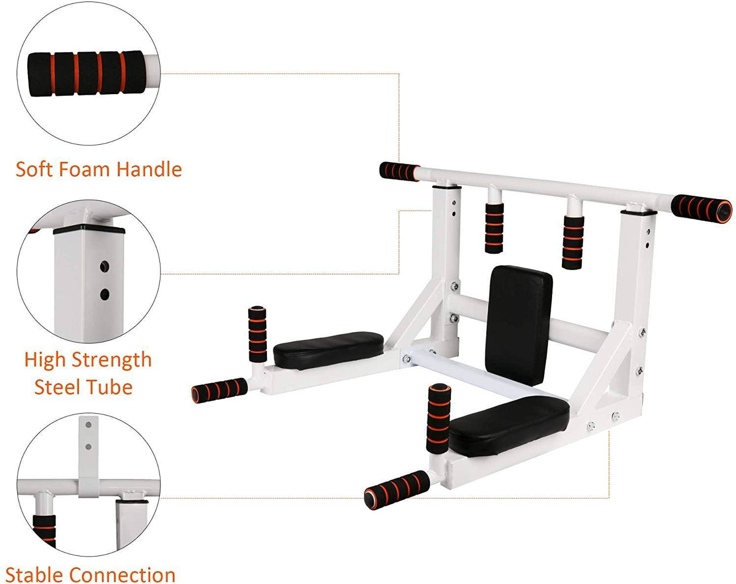 Wall Mounted Pull Up Bar Multifunctional Home Gym