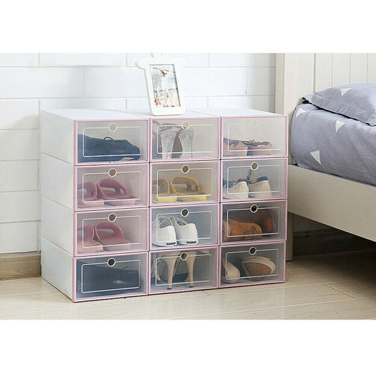 12/24/36pcs Shoe Storage Boxes Foldable Shoe Container