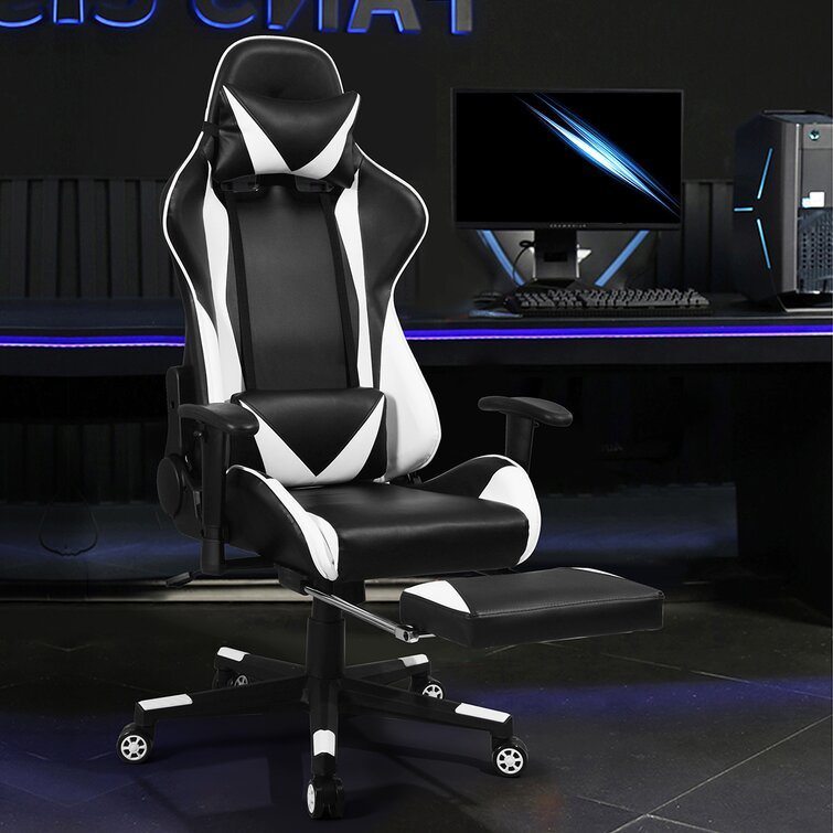 Gaming Chair Reclining Swivel With Lumbar Support & Butterfly Seat Plate