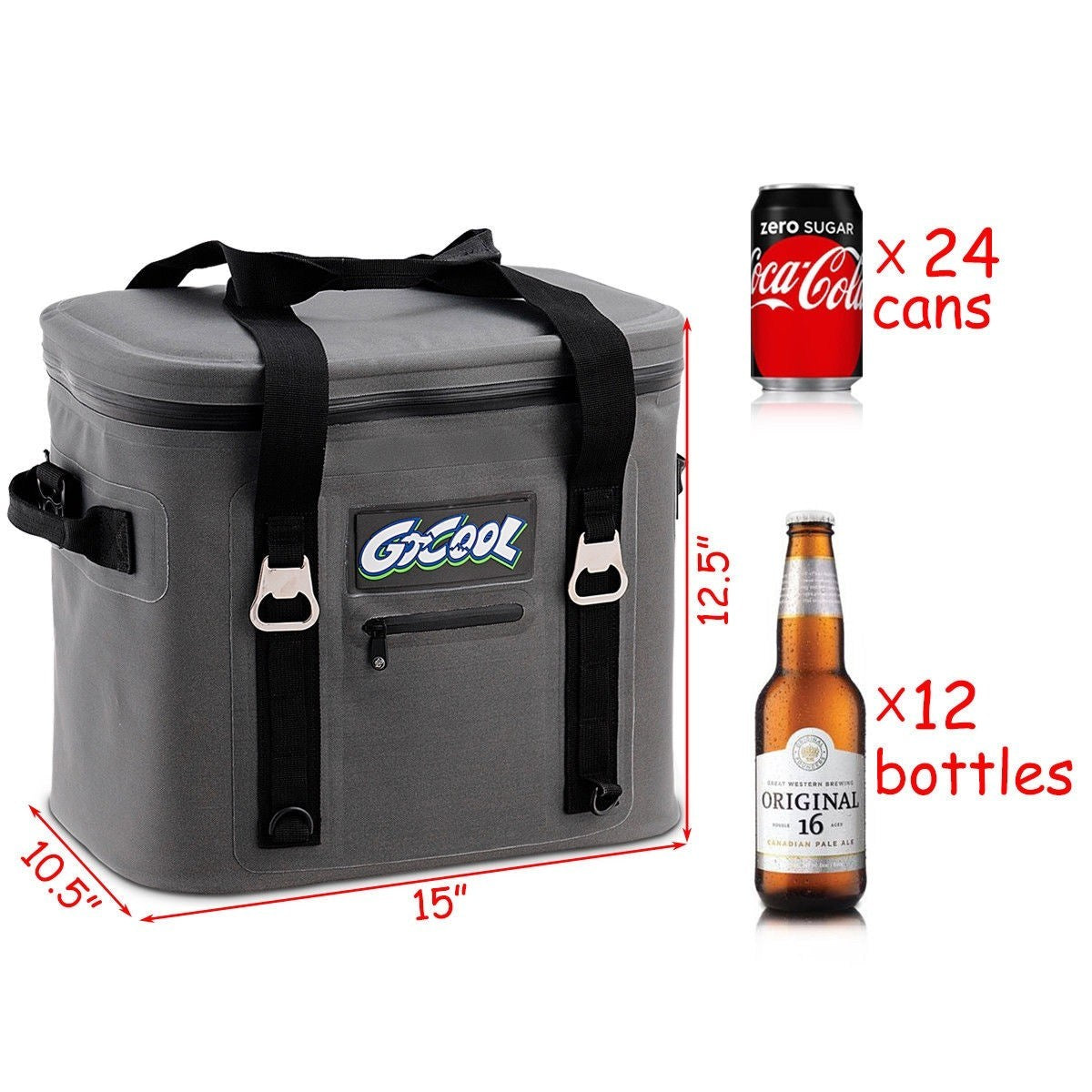 24-Can Soft Cooler Water-Resistant Leakproof Insulated Lunch Bag