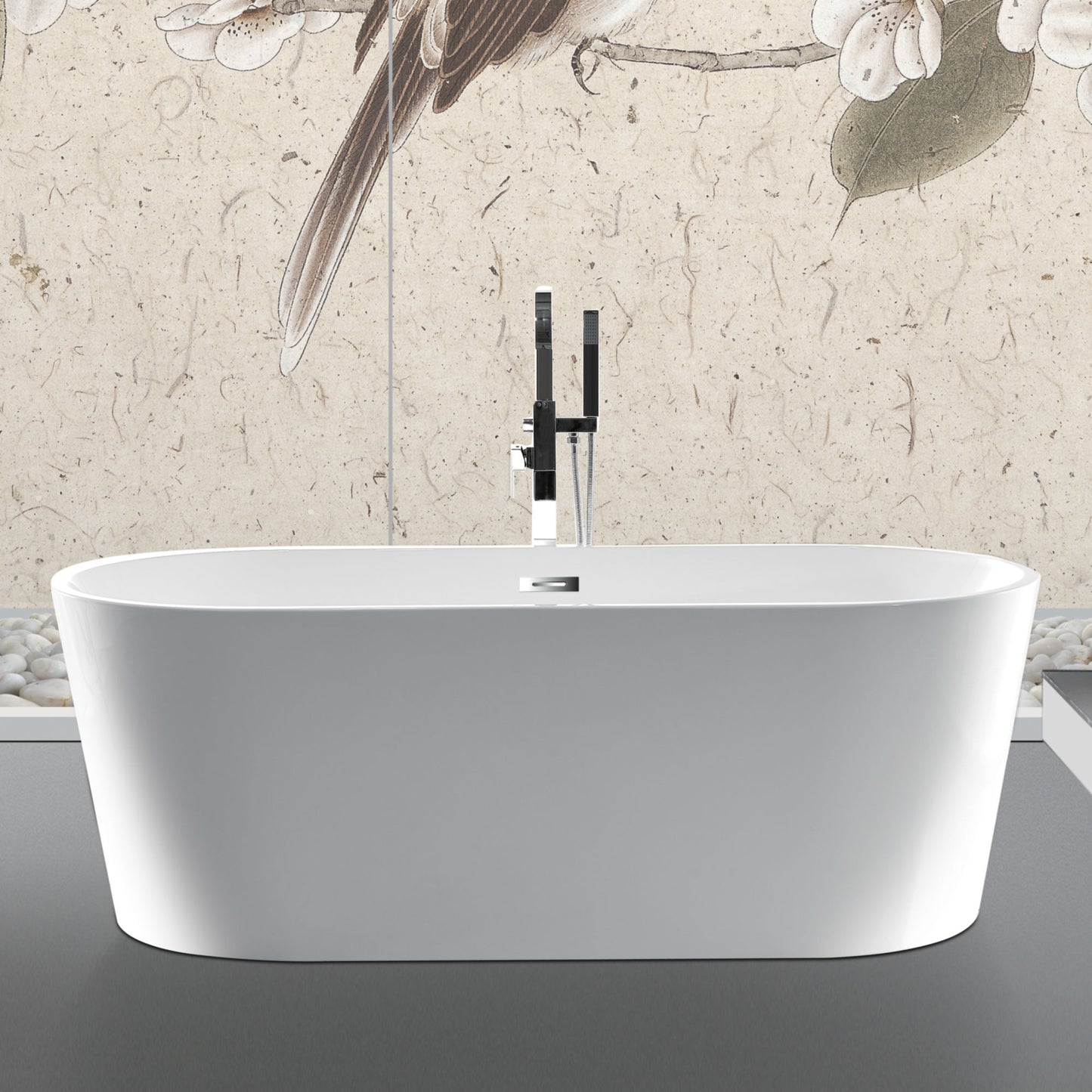 100% Acrylic Freestanding Bathtub Contemporary Soaking Tub