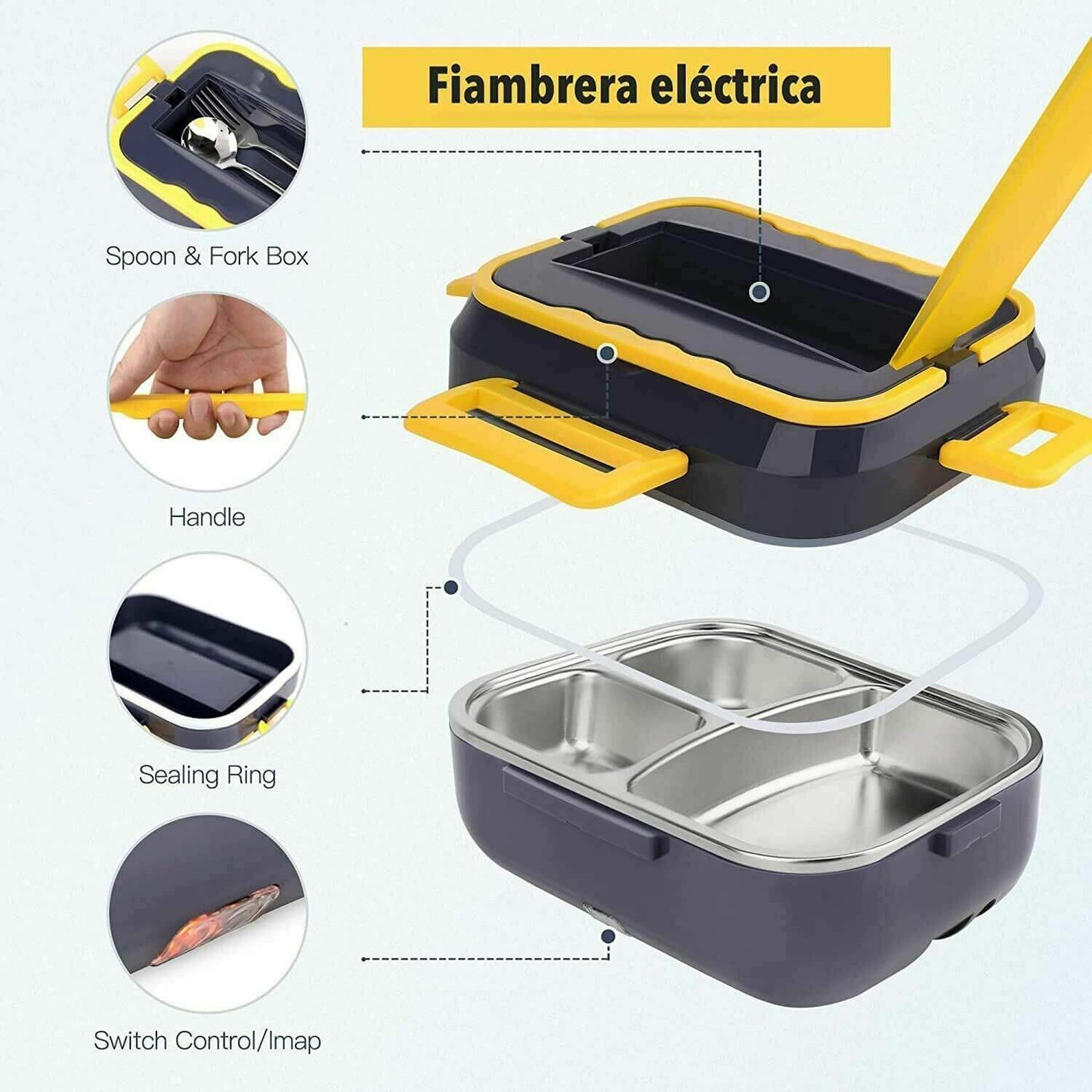 1.5L 40W Portable Electric Lunch Box Food Warmer