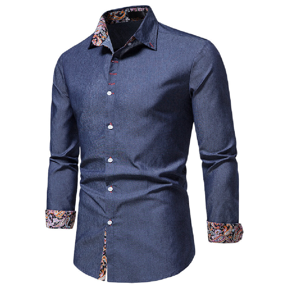 Men's Casual Button Down Denim Shirt