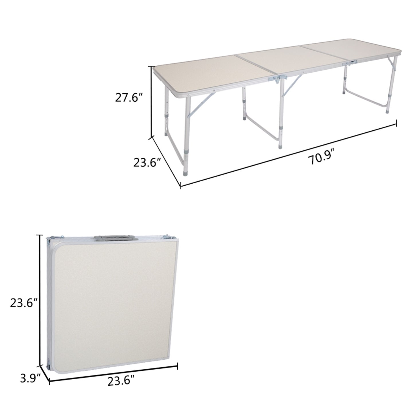 Aluminum Alloy Portable Folding Table (Indoor/Outdoor Picnic, Camping, Dining Party)