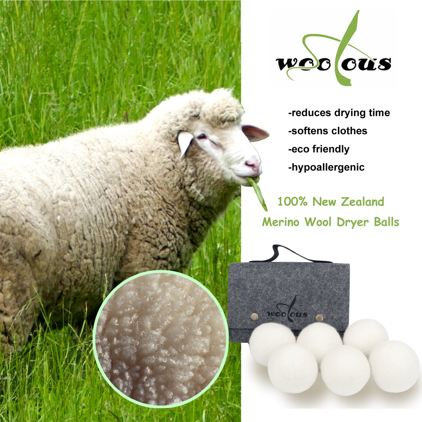 Premium Wool Fabric Softener Dryer Balls (Reduce Wrinkles, Saves Drying Time)-3/6 packs