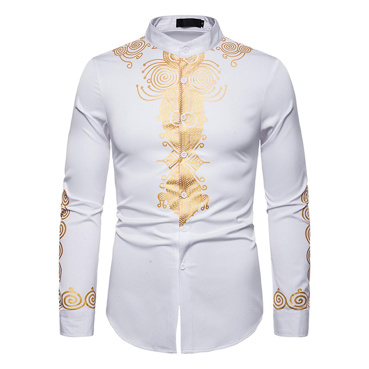 Men's Gilded Patterned Long-sleeve Shirt