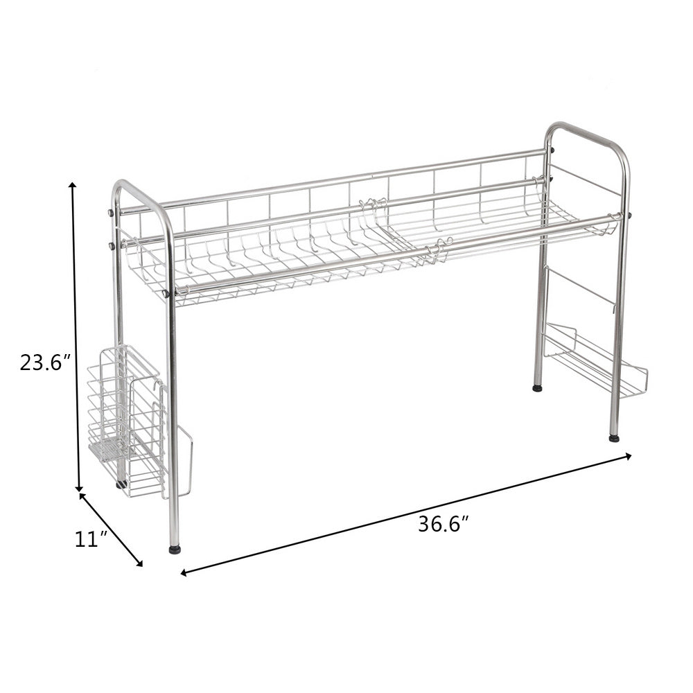 Stainless Steel Single Layer, Inner Length 90cm Kitchen Bowl Rack Shelf