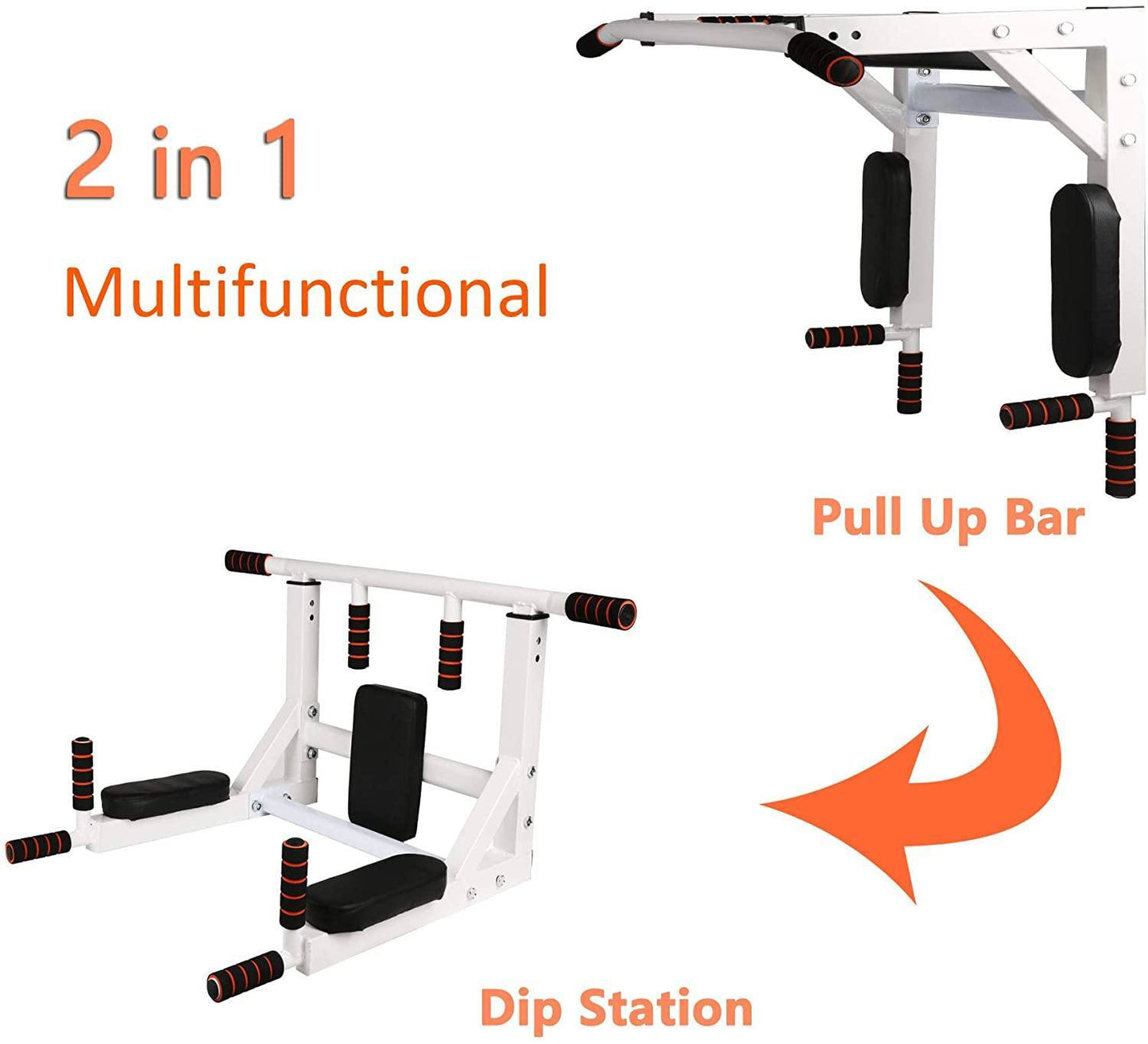 Wall Mounted Pull Up Bar Multifunctional Home Gym