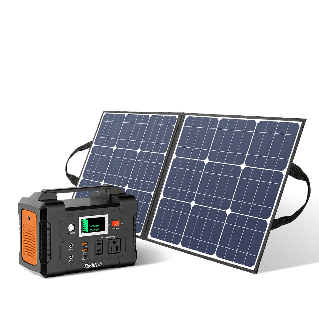 200W Portable FlashFish Power Generator with 50W/18V DC Output Portable Solar Panel,